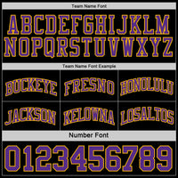 Custom Basketball Jersey - Reversible Black Purple-Gold Double Side Sublimation Set