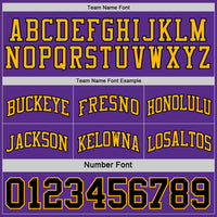 Custom Basketball Jersey - Reversible Black Purple-Gold Double Side Sublimation Set