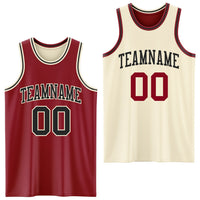 Custom Basketball Jersey - Reversible Maroon Black-Cream Double Side Sublimation Set