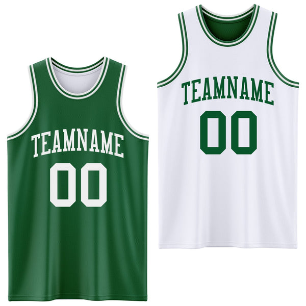Custom Basketball Jersey - Reversible Kelly Green White Double Side Sublimation Set