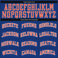 Custom Basketball Jersey - Royal Orange-White Authentic Throwback