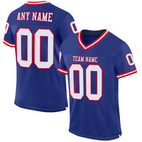 Custom Football Jersey - Royal White-Red Mesh Authentic Throwback