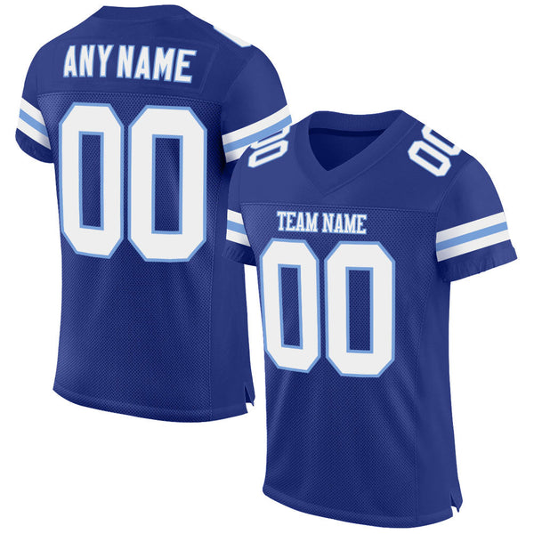 Custom Football Jersey - Royal White-Light Blue Mesh Authentic