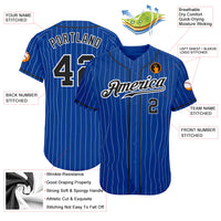 Custom Baseball Jersey - Royal White Pinstripe Black-White Authentic