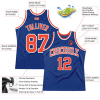 Custom Basketball Jersey - Royal Orange-White Authentic Throwback