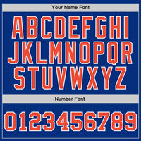 Custom Basketball Jersey - Royal Orange-White Authentic Throwback