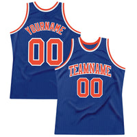 Custom Basketball Jersey - Royal Orange-White Authentic Throwback