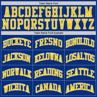 Custom Basketball Jersey - Royal Gold-White Authentic Throwback