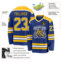 Custom Hockey Jersey - Royal Gold-White