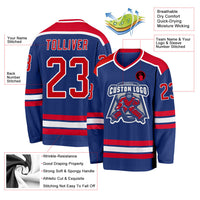 Custom Hockey Jersey - Royal Red-White