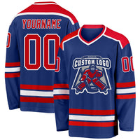 Custom Hockey Jersey - Royal Red-White