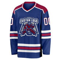 Custom Hockey Jersey - Royal White-Maroon