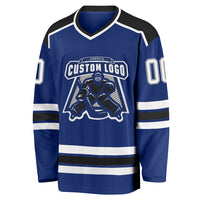 Custom Hockey Jersey - Royal White-Black