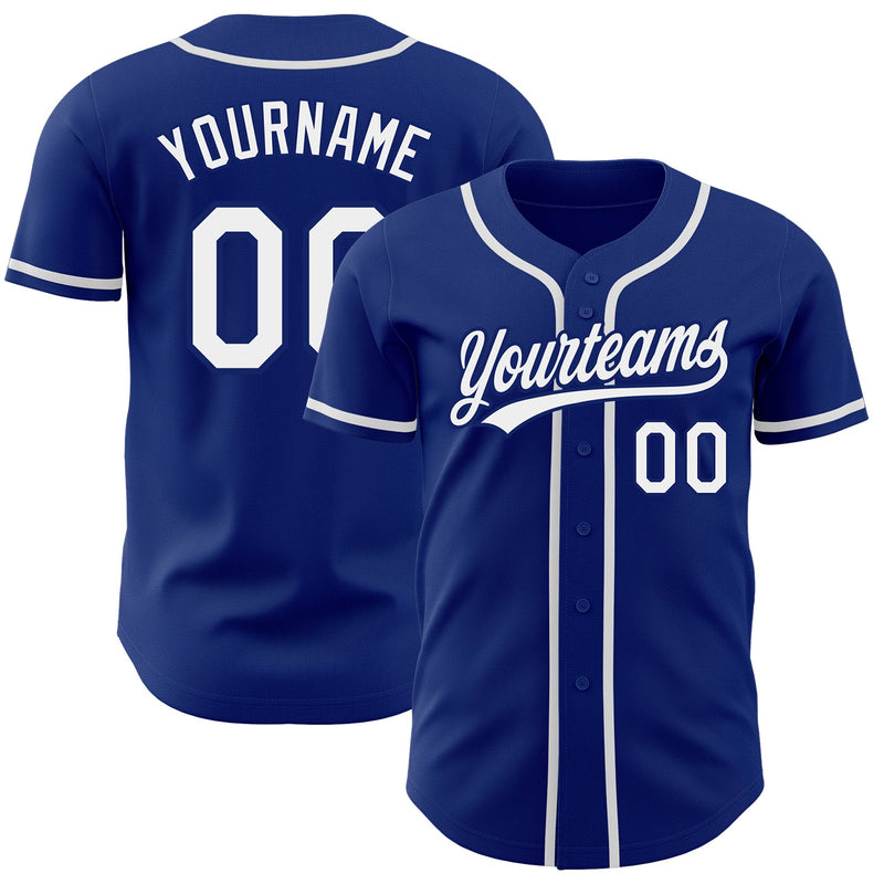 Custom Baseball Jersey - Royal White Authentic
