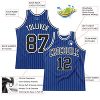 Custom Basketball Jersey - Royal White Pinstripe Black-White Authentic