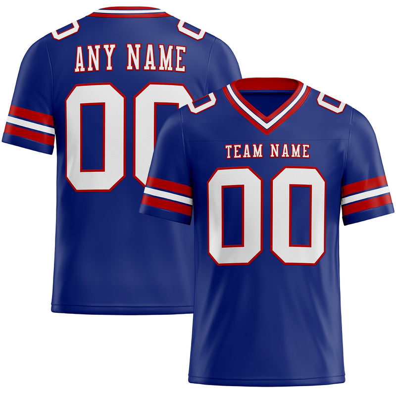 Custom Football Jersey - Royal White-Red Authentic