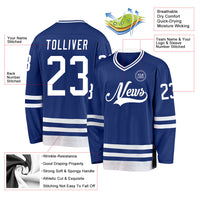 Custom Hockey Jersey - Royal White