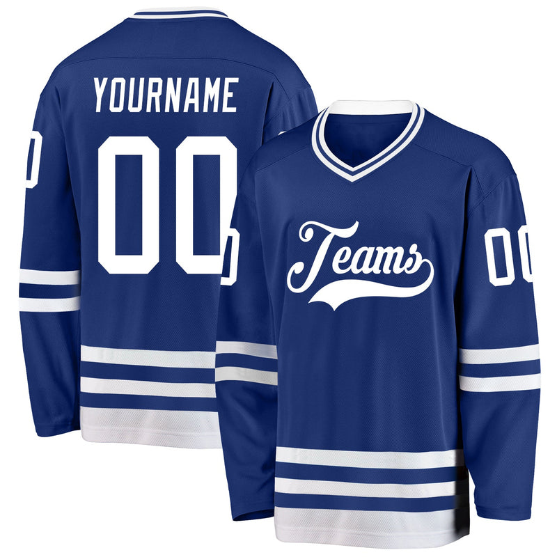 Custom Hockey Jersey - Royal White