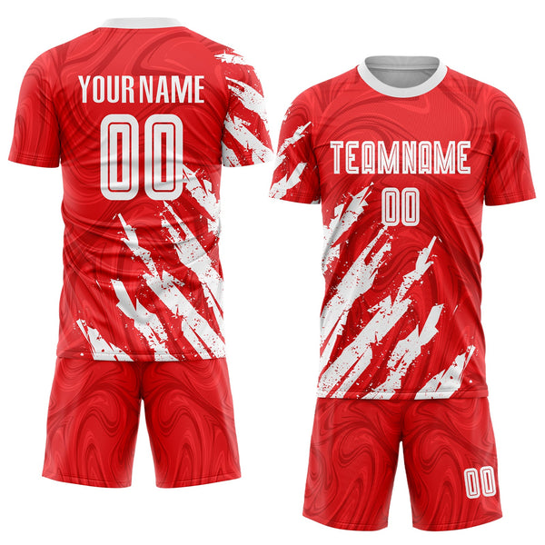 Custom Soccer Jersey - Red White Sublimation Uniform