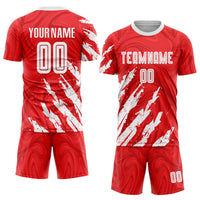 Custom Soccer Jersey - Red White Sublimation Uniform