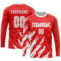 Custom Soccer Jersey - Red White Sublimation Uniform