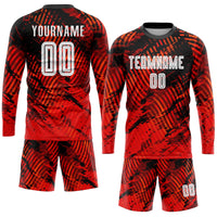 Custom Soccer Jersey - Red White-Black Sublimation Uniform