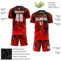 Custom Soccer Jersey - Red White-Black Sublimation Uniform