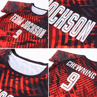 Custom Soccer Jersey - Red White-Black Sublimation Uniform