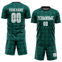 Custom Soccer Jersey - Green White-Black Sublimation Uniform