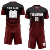 Custom Soccer Jersey - Black White-Crimson Sublimation Fade Fashion Uniform