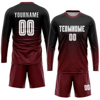 Custom Soccer Jersey - Black White-Crimson Sublimation Fade Fashion Uniform