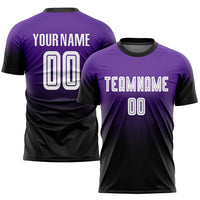 Custom Soccer Jersey - Purple White-Black Sublimation Fade Fashion Uniform