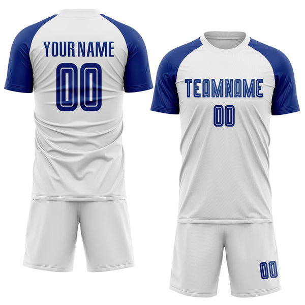 Custom Soccer Jersey - White Royal Sublimation Uniform