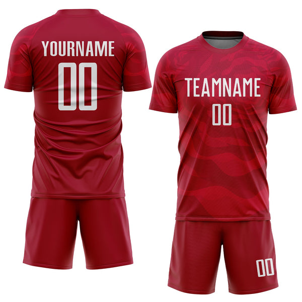 Custom Soccer Jersey - Red White Sublimation Uniform