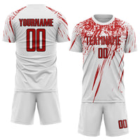 Custom Soccer Jersey - White Red-Black Sublimation Uniform