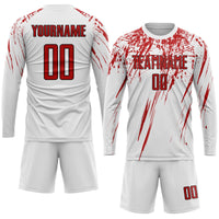 Custom Soccer Jersey - White Red-Black Sublimation Uniform