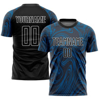 Custom Soccer Jersey - Royal Black-White Sublimation Uniform