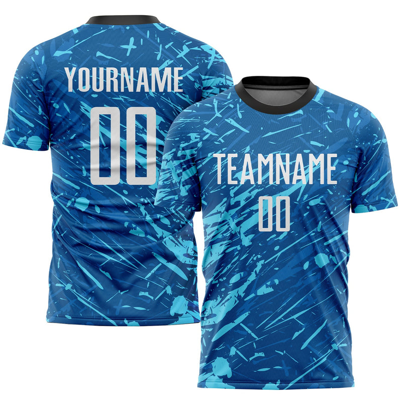 Custom Soccer Jersey - Royal White-Light Blue Sublimation Uniform