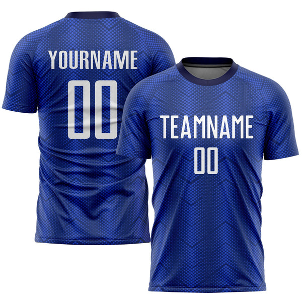 Custom Soccer Jersey - Royal White-Navy Sublimation Uniform