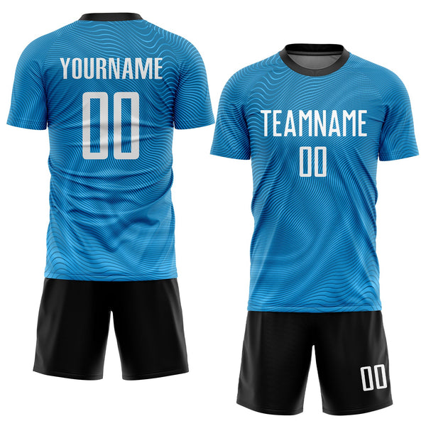 Custom Soccer Jersey - Light Blue White-Black Sublimation Uniform