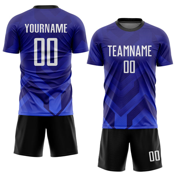 Custom Soccer Jersey - Dark Purple White Royal-Navy Sublimation Uniform