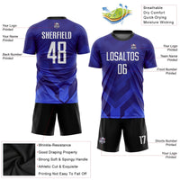 Custom Soccer Jersey - Dark Purple White Royal-Navy Sublimation Uniform