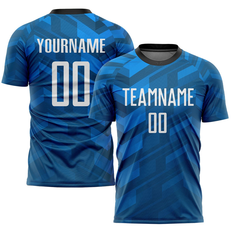 Custom Soccer Jersey - Light Blue White-Black Sublimation Uniform