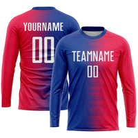 Custom Soccer Jersey - Red White-Royal Sublimation Uniform