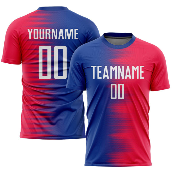 Custom Soccer Jersey - Red White-Royal Sublimation Uniform