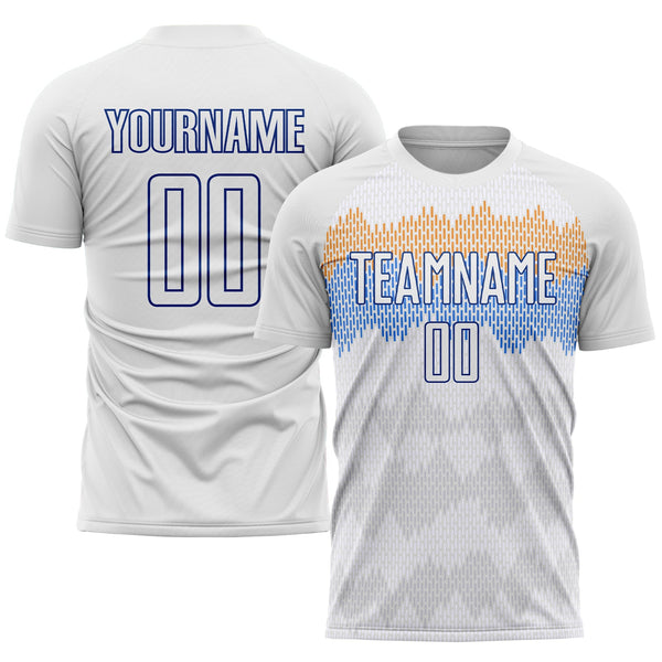 Custom Soccer Jersey - White Royal Sublimation Uniform
