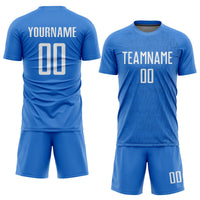Custom Soccer Jersey - Light Blue White Sublimation Uniform
