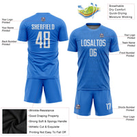 Custom Soccer Jersey - Light Blue White Sublimation Uniform
