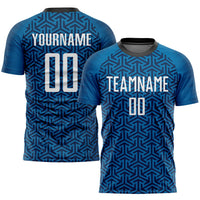 Custom Soccer Jersey - Blue White-Black Sublimation Uniform