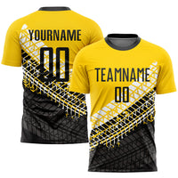 Custom Soccer Jersey - Gold Black-White Sublimation Uniform